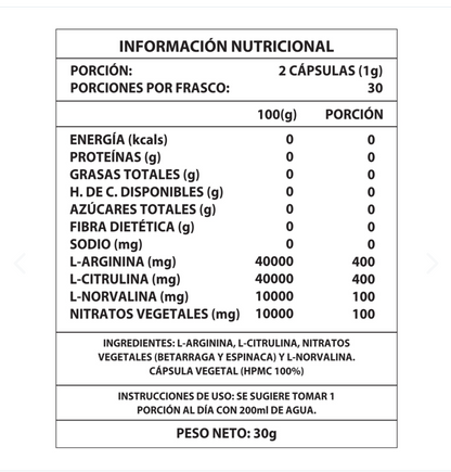2x1 ÓXIDO NÍTRICO - Suplemento Premium 1000 mg