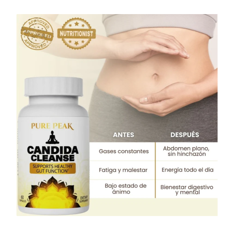 2X1 Candida Cleanse – Reduce antojos, hinchazón y fatiga + Envío Gratis